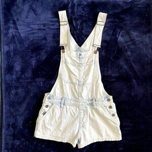 Bullhead Denim Co | Faded Wash Denim Short Overalls | Size: Small